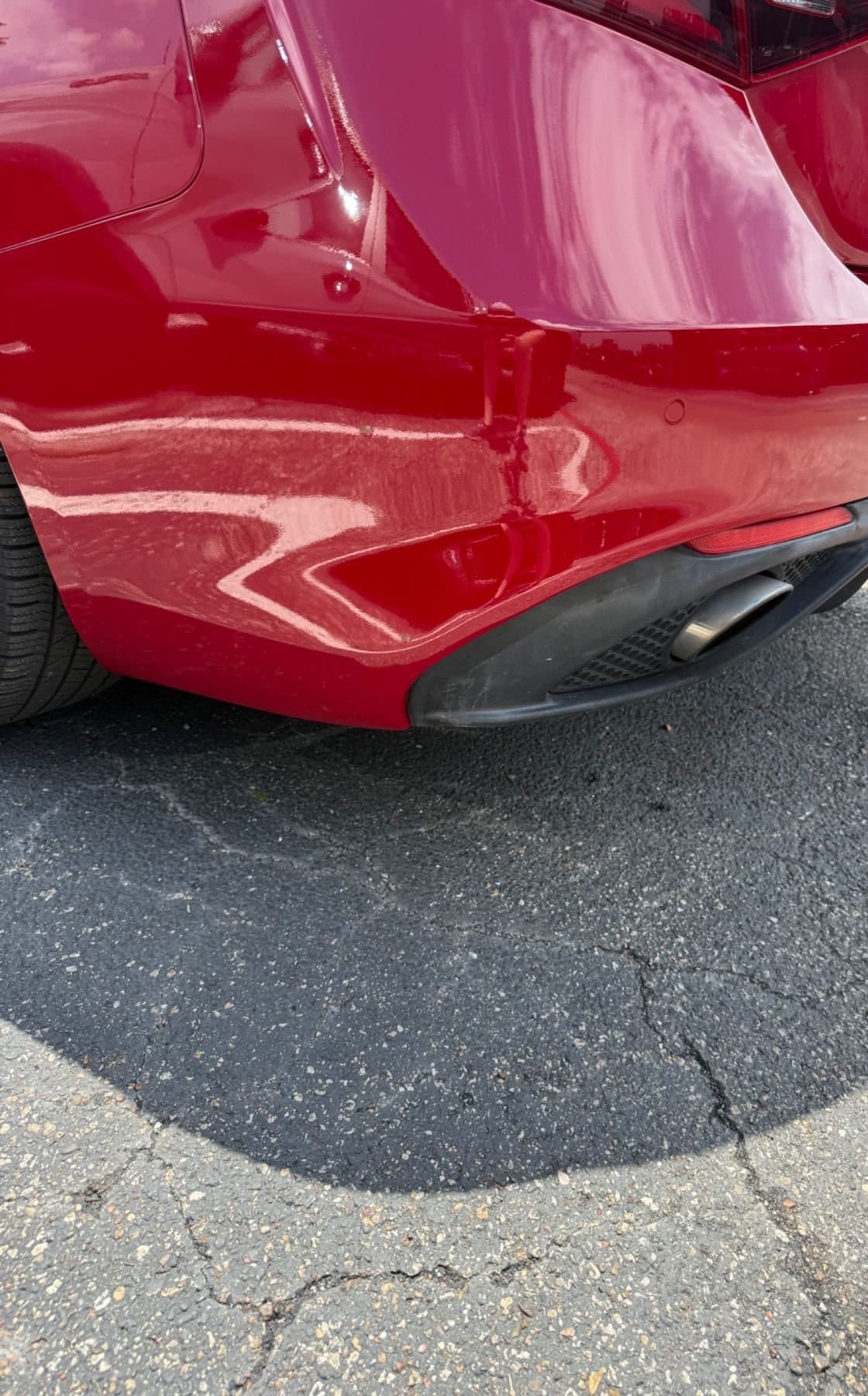 After bumper scratch repair in Austin, TX — refinished by Auto Art