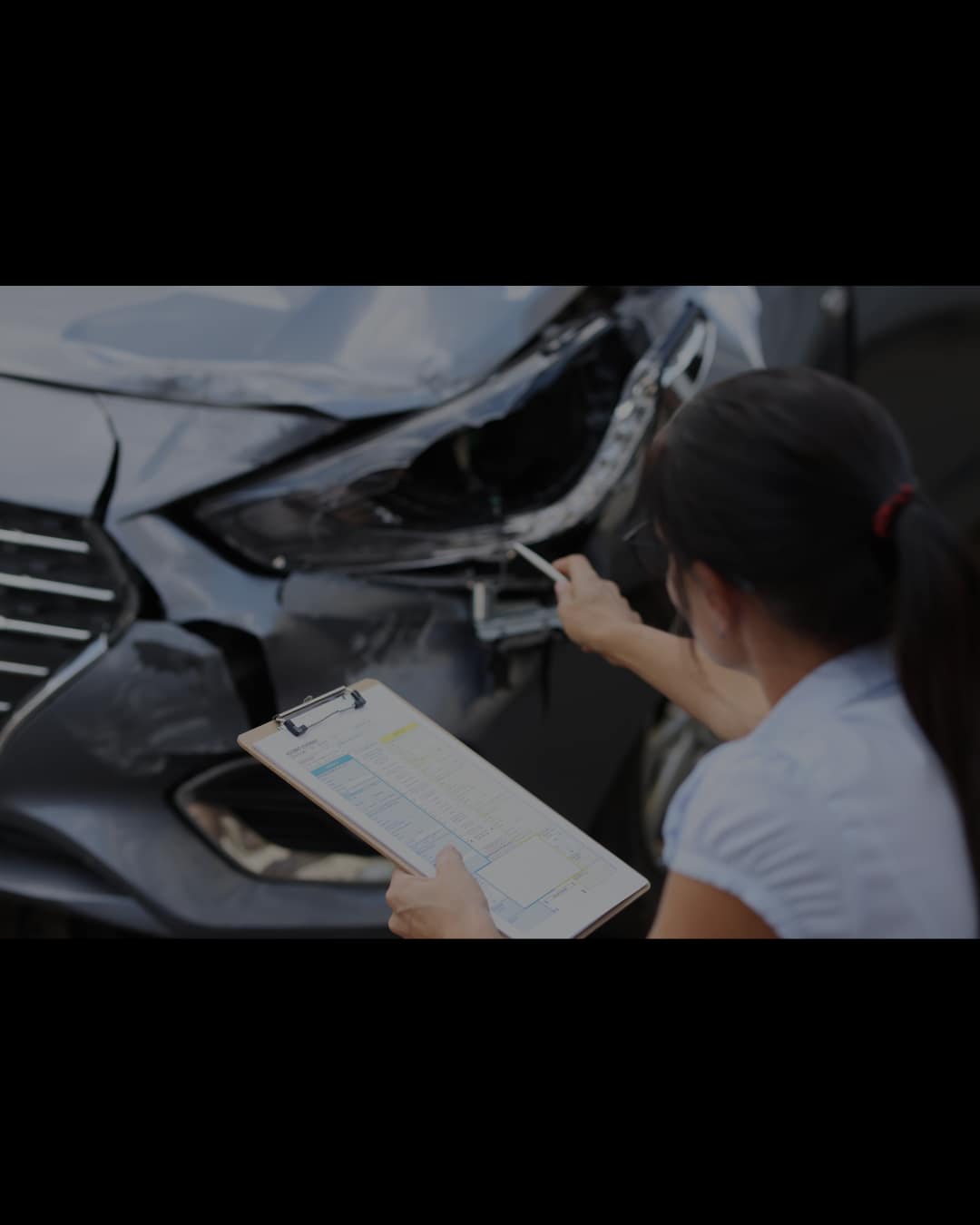 Collision damage on a vehicle before insurance claim repair at Auto Art Austin TX
